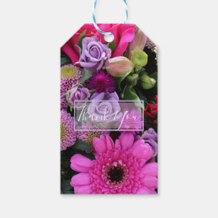 Pink and Violet Flowers Personalised Gift Tags