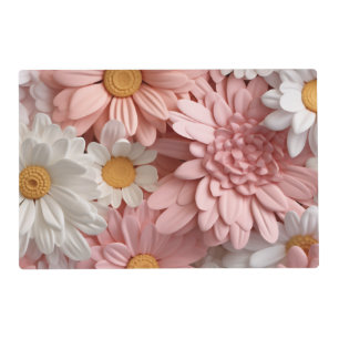 Pink and white 3D daisy flower Placemat