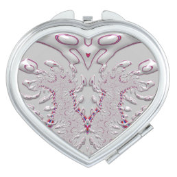 Pink and White 3D Fractal ~ Compact Mirror