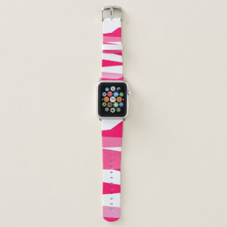 pink and white abstract apple watch band