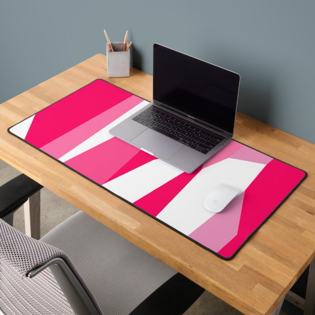 pink and white abstract  desk mat (Office 2)
