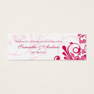 Pink and White Abstract Floral Favour Tags