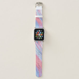 PINK AND WHITE ABSTRACT PAINTING APPLE WATCH BAND