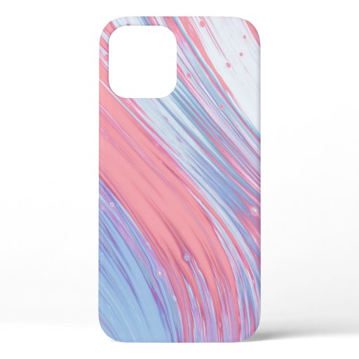 PINK AND WHITE ABSTRACT PAINTING iPhone 12 CASE