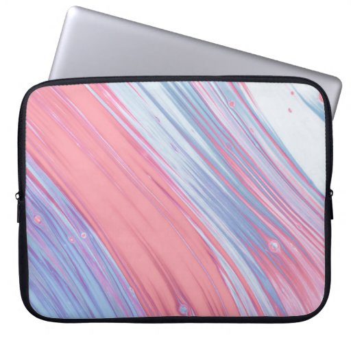 PINK AND WHITE ABSTRACT PAINTING LAPTOP SLEEVE