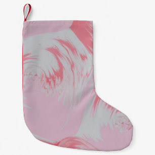 PINK AND WHITE ABSTRACT PAINTING SMALL CHRISTMAS STOCKING