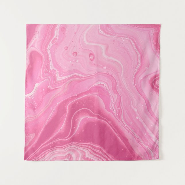 PINK AND WHITE ABSTRACT PAINTING TAPESTRY (Front)