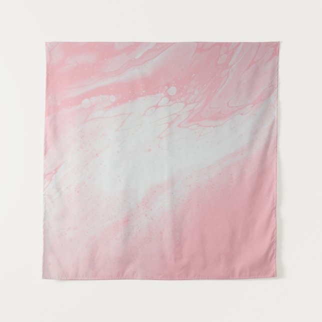 PINK AND WHITE ABSTRACT PAINTING TAPESTRY (Front)
