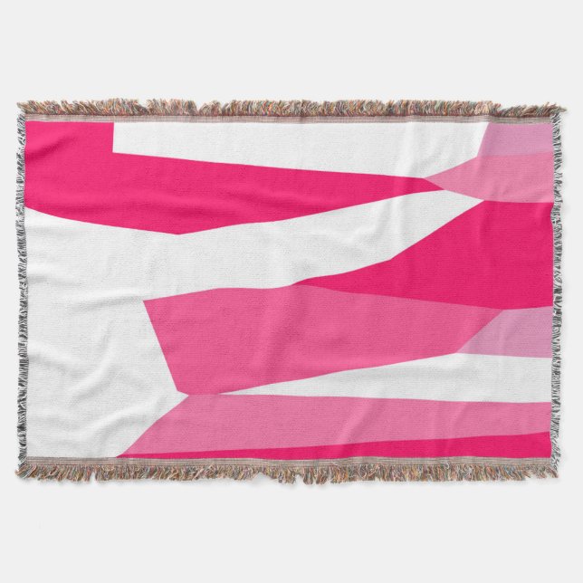 pink and white abstract  throw blanket (Front)