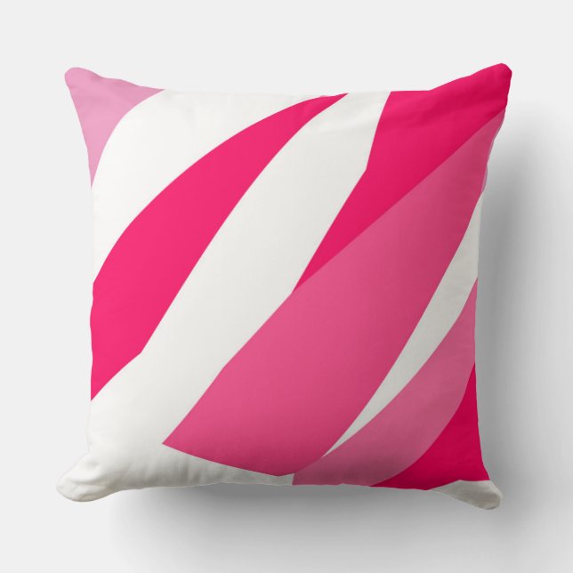 pink and white abstract  throw pillow (Front)