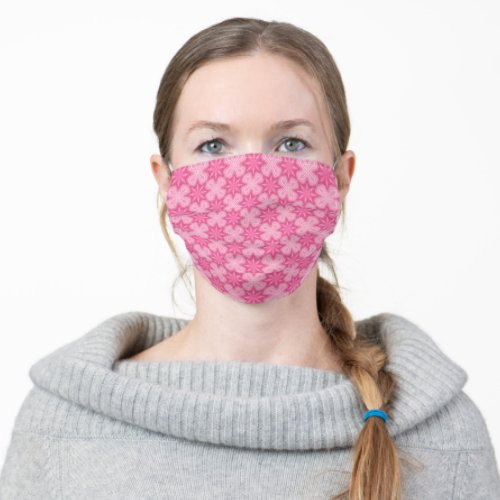 Pink And White Adult Cloth Face Mask