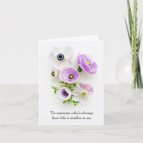 Pink and White Anemones Mothers Day Holiday Card