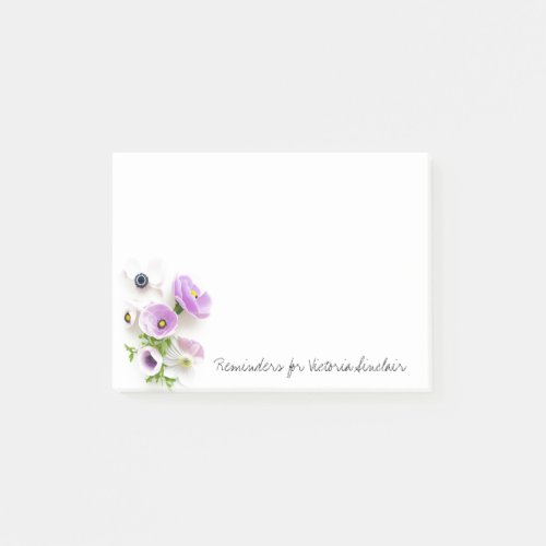Pink and White Anemones Post_it Notes