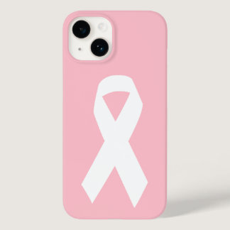 Pink and White Awareness Ribbon Case-Mate iPhone 14 Case