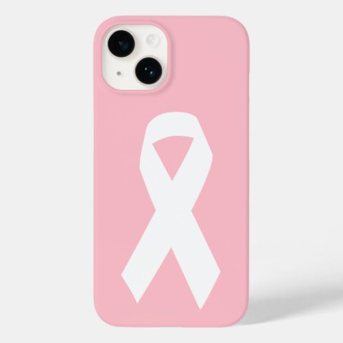 Pink and White Awareness Ribbon Case_Mate iPhone 14 Case