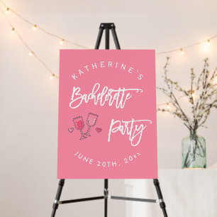 Pink And White Bachelorette Party Foam Board