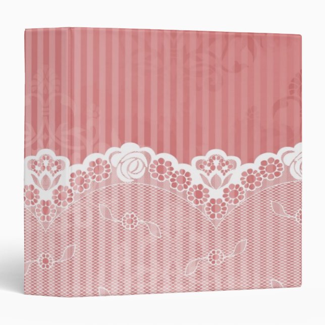 Pink and white background with black lace binder (Front/Spine)