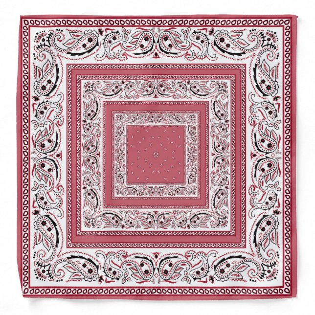 Pink and White Bandanarama Bandana (Front)