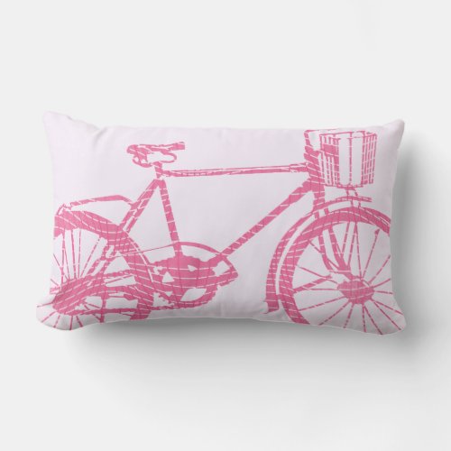 Pink and White Bicycle Pillow