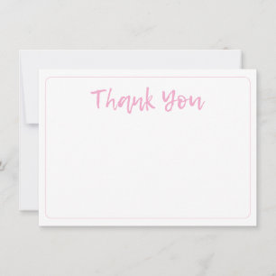 Pink and White Blank Elegant Baby Shower Girl Note Card
