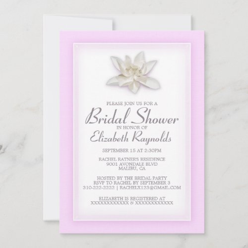 Pink and White Bridal Shower Invitations