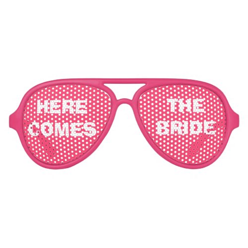 Pink and White Brides Party Eye Glasses