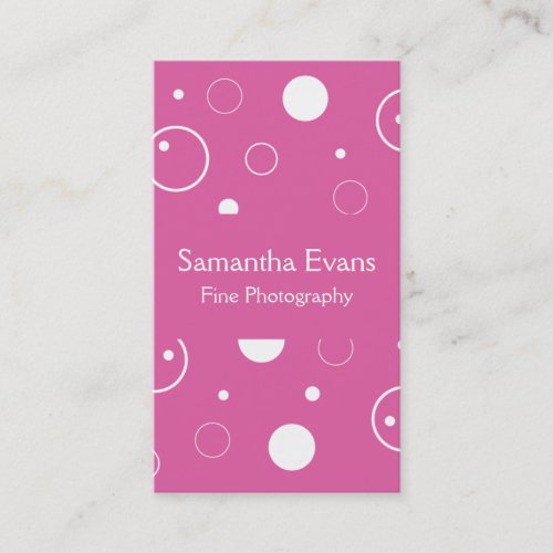 Pink and White Bubbles Business Card