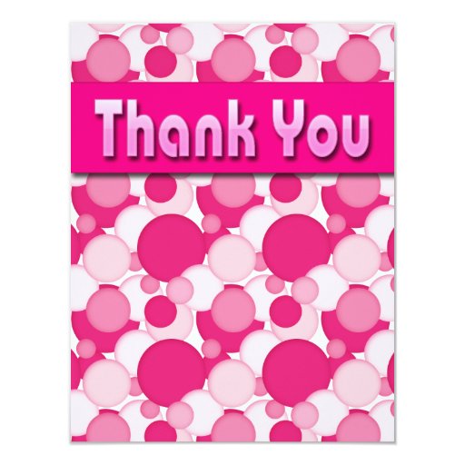 PINK AND WHITE BUBBLES THANK YOU NOTES CARD | Zazzle