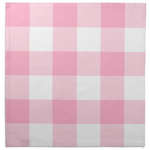 Pink and White Buffalo Check Cloth Napkin