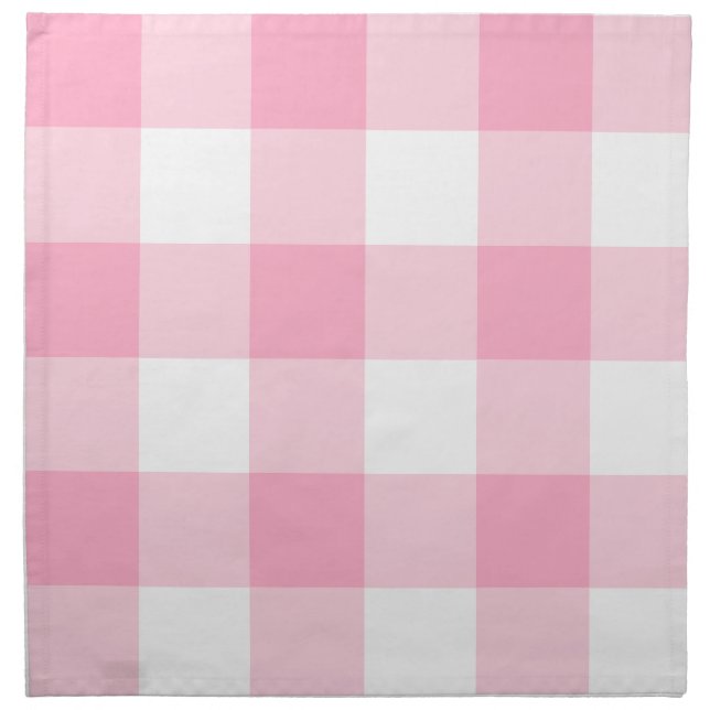 Pink and White Buffalo Check Cloth Napkin (Front)
