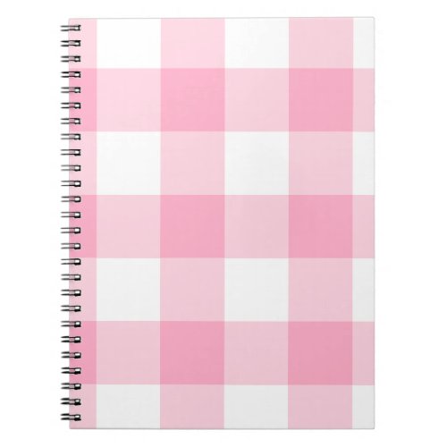 Pink and White Buffalo Check Notebook