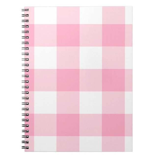 Pink and White Buffalo Check Notebook (Front)