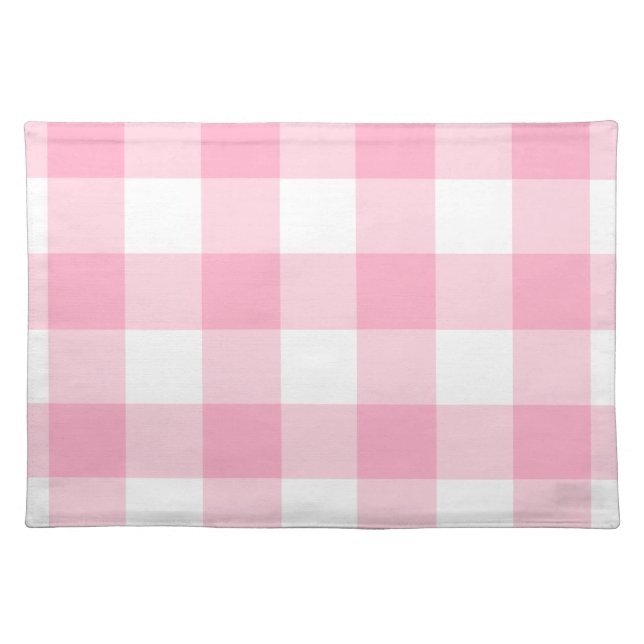 Pink and White Buffalo Check Placemats (Front)
