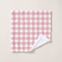 Pink and White Buffalo Plaid Bath Towel Set, Zazzle