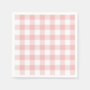 Pink and White Buffalo Plaid Gingham Napkins
