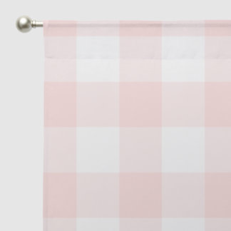Pink and White Buffalo Plaid Pattern Sheer Curtains