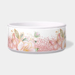 Pink and White Butterfly Design Ceramic Pet Bowl<br><div class="desc">Your pet deserves the royal treatment, and the Glittery Pink and White Butterfly Design Ceramic Pet Bowl delivers. • 40oz capacity and 7" diameter provides ample room for meals and water • Made of 100% white ceramic that's dishwasher and microwave safe for easy cleaning • Features a delightful glittery pink...</div>