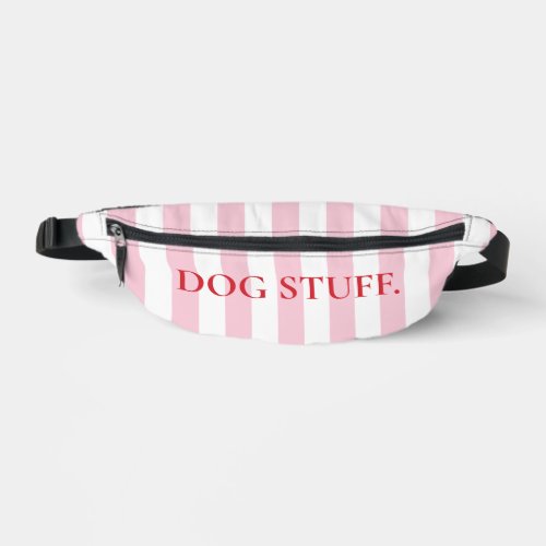 Pink and White Cabana Stripe Dog Mom Dog Stuff Fanny Pack