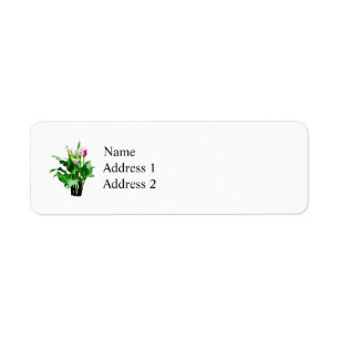 Pink and White Calla Lilies Label