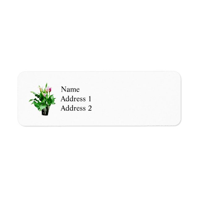 Pink and White Calla Lilies Label (Front)