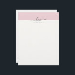 Pink and white, calligraph monogram minimalist letterhead<br><div class="desc">A simple pink and white design with calligraphy monogram letters. You can add your name,  your job,  your info and your social media links. 
#Calligraphy #simple #monogram</div>