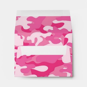 Pink And White Camo Design Envelope by greatgear at Zazzle