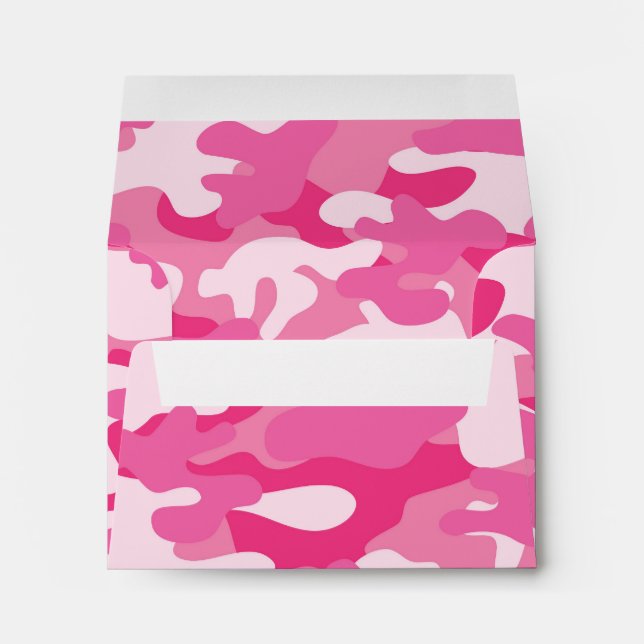 Pink and White Camo Design Envelope (Back (Bottom))
