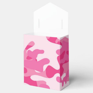Pink and White Camo Design Favor Boxes
