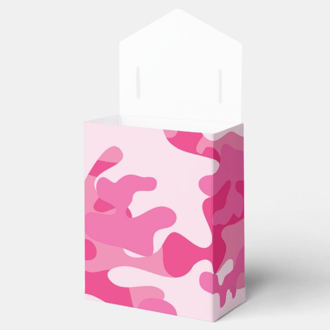 Pink and White Camo Design Favor Boxes (Opened)
