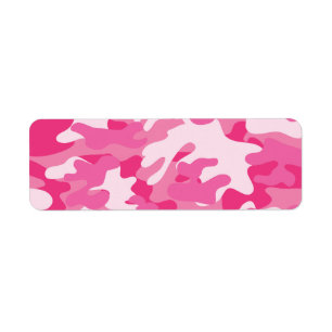 Pink and White Camo Design Label