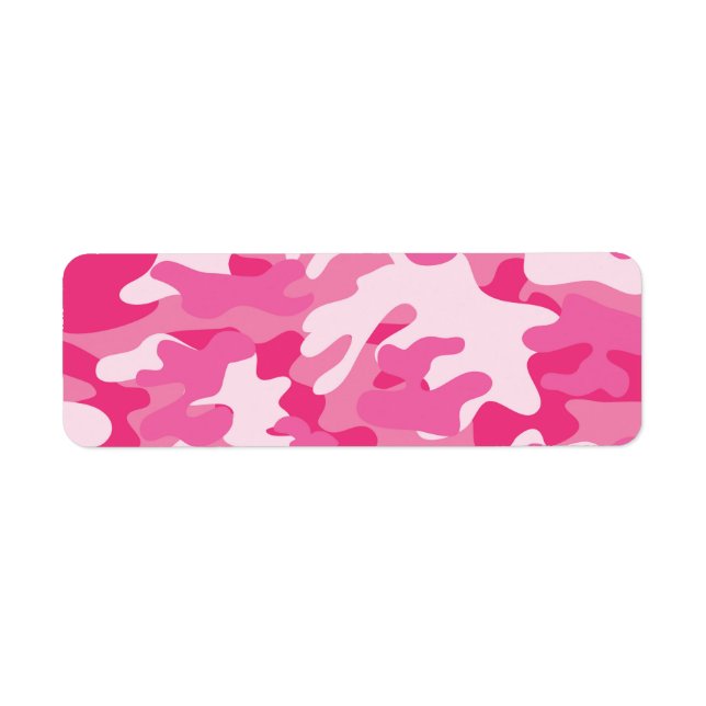 Pink and White Camo Design Label (Front)