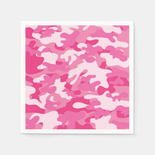 Pink and White Camo Design Paper Napkins