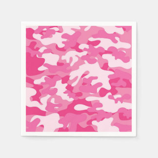 Pink and White Camo Design Paper Napkins