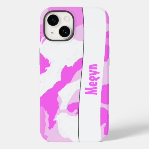 Pink and White Camouflage Pattern Case_Mate iPhone 14 Case